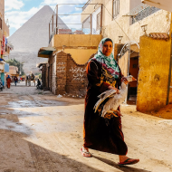 Woman walking in a street